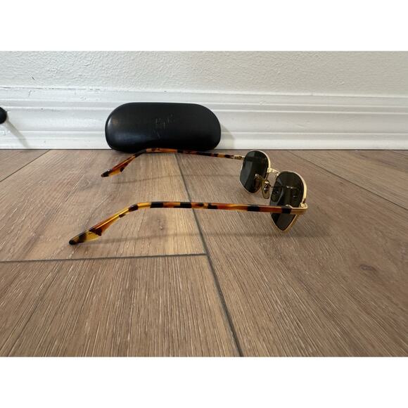 Vintage B&L Ray Ban Signet Rect. Sunglasses USA 80’s Gold Tortoise Green Glass - Picture 4 of 16